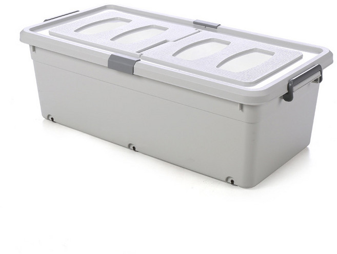 언더베드 플라스틱 리빙 박스 L 85L, 그레이, 1개