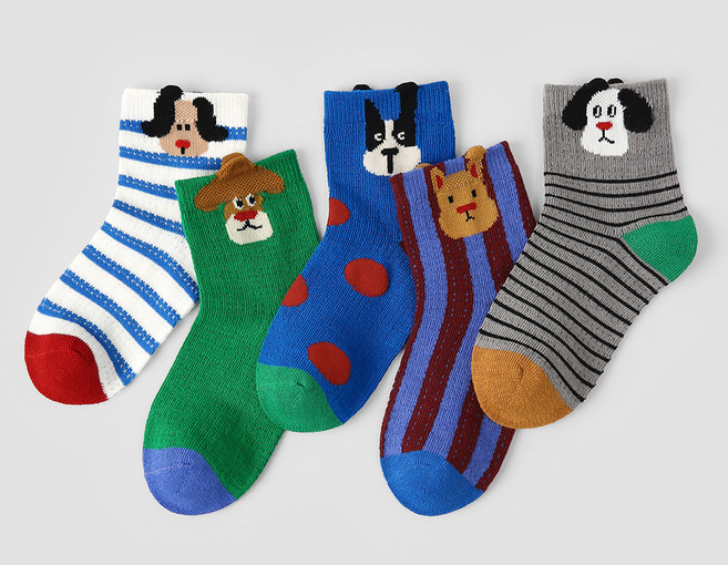 꼼제 아동용 큐리오 메쉬 양말 5켤레 세트 SMA11