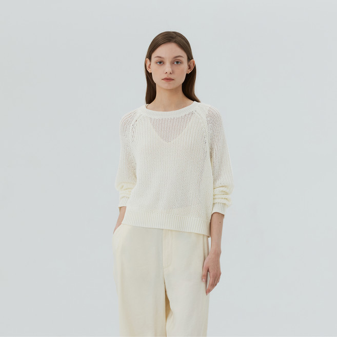 마인드브릿지 여성용 네트조직 긴팔 니트 MYKT32C9