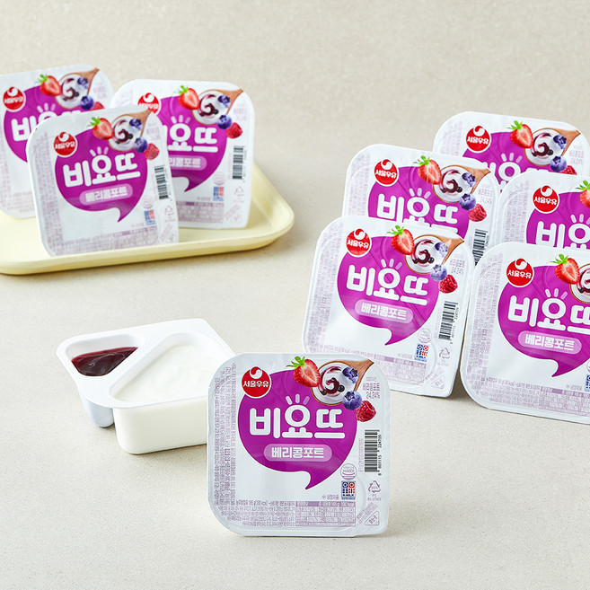 비요뜨 베리콩포트 요거트, 165g, 12개