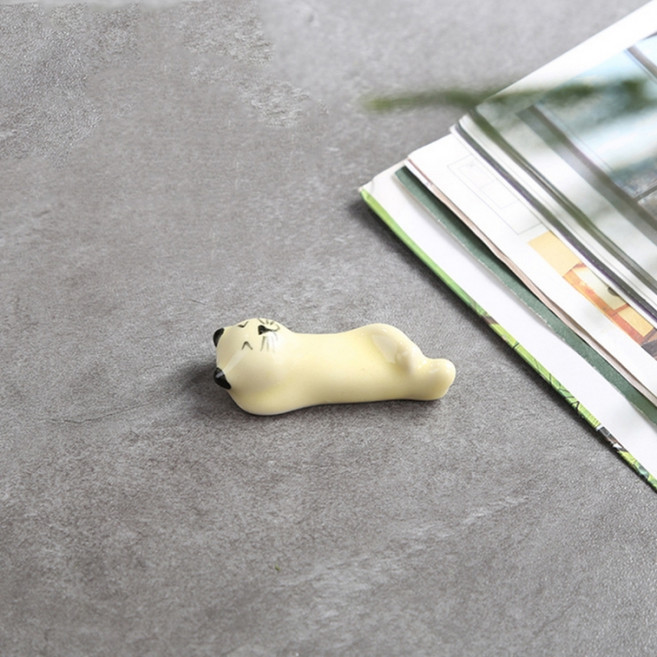 다파랑 귀여운 동물 도자기 젓가락 수저받침대 HJ1317, 치즈고양이, 4개