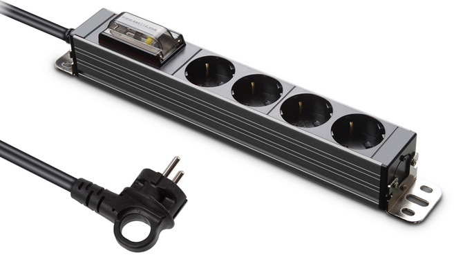 현대일렉트릭 서버탭 알루미늄 고용량 멀티탭 4구 HDSVAL-GN45T, 5m, 티타늄그레이, 1개