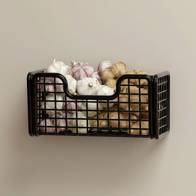 ROI라이프 캐비닛 도어 수납걸이, 블랙, 1개