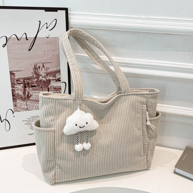 알로데 스퀘어 빅 코듀로이백