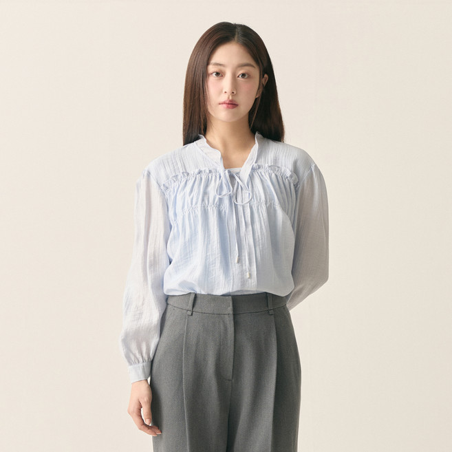 로엠 여성용 넥 프릴 블라우스
