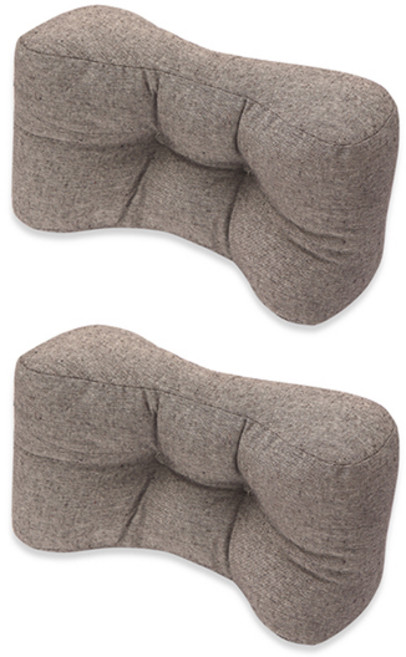 블럭마트 린넨 의자등받이 허리쿠션 2p, 브라운