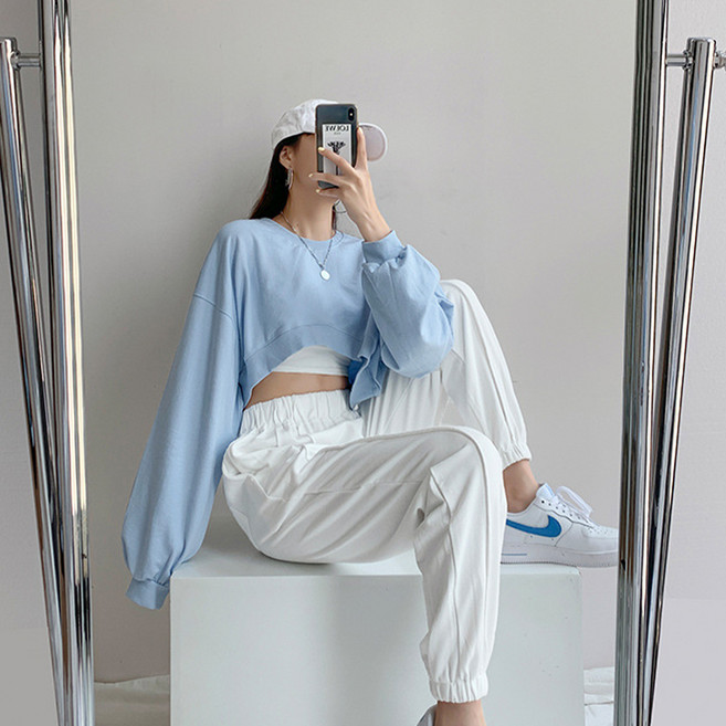 카일라 오버핏탑 크롭 맨투맨