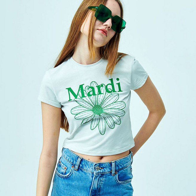 Mardi Mercredi 女款短版花朵T恤