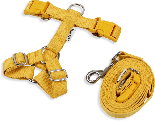 네오핏 반려견 솜사탕 H형 하네스 + 리드줄 세트, 망고맛, 1개