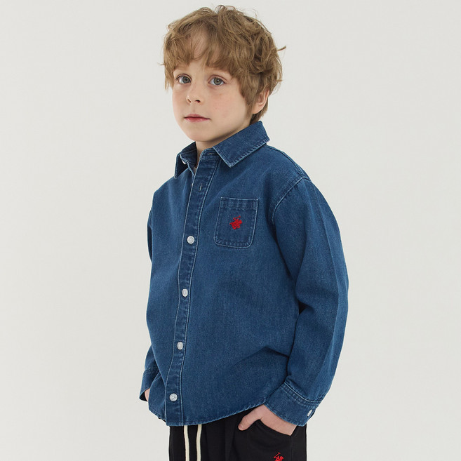 비버리힐스폴로클럽 아동용 써클포켓데님셔츠