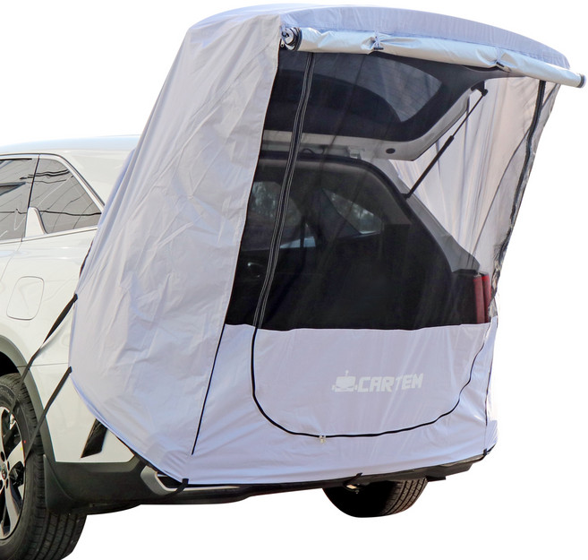 CARTEM PU塗層窗型車尾帳篷, 淺灰, 4人