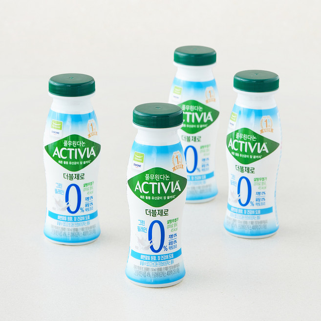 액티비아 더블제로 그린플레인, 1개, 4개입, 150ml