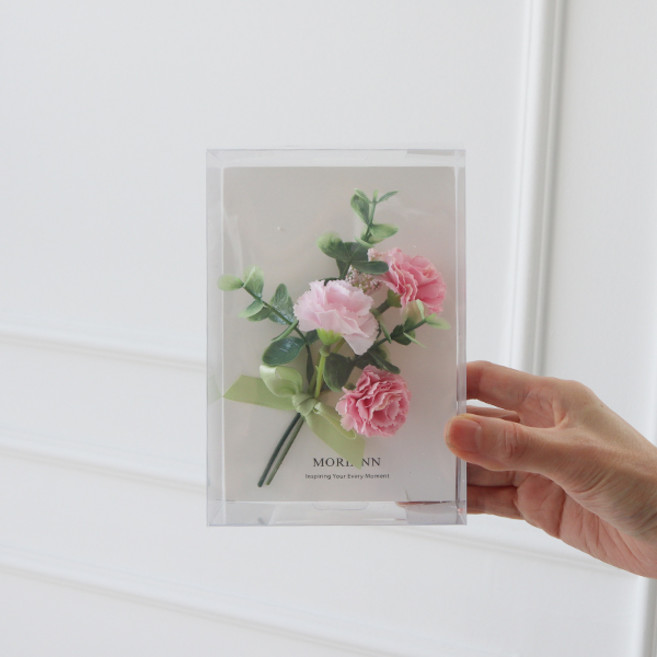 모리앤 조화 레터링 수채화를 닮은 미니꽃다발 박스, 베이비핑크, 1개