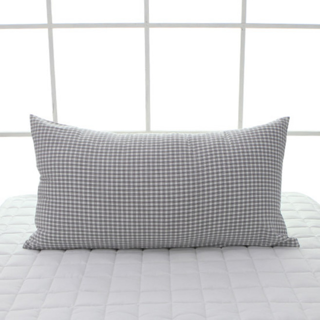 보몽드 국내산 면 30수 선염 사계절 대쿠션 솜포함, 쁘띠체크 스톰그레이