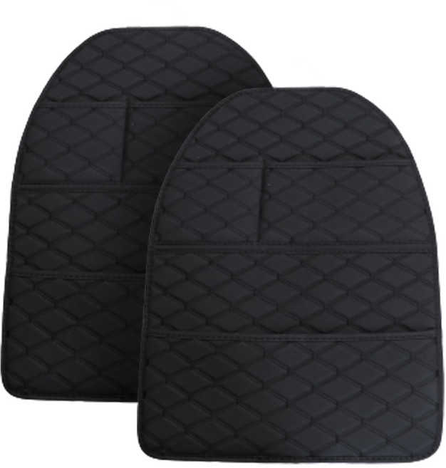 차팡 자동차 2단 포켓형 SS 퀄팅 킥매트, 블랙 + 블랙, 2개
