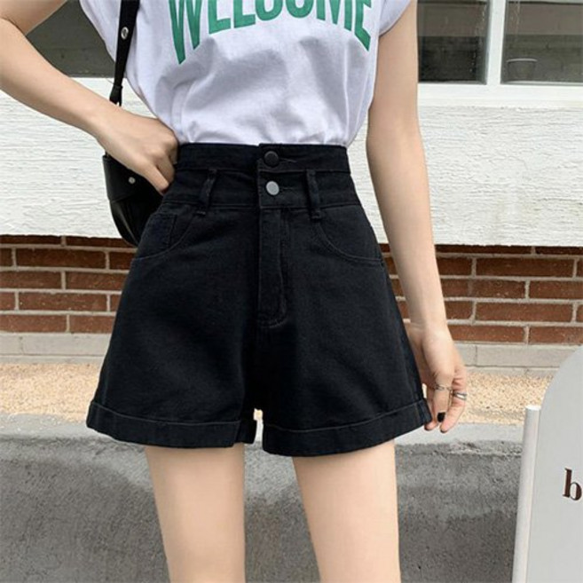 MMMII 女款雙高腰獨特丹寧熱褲 MMM149