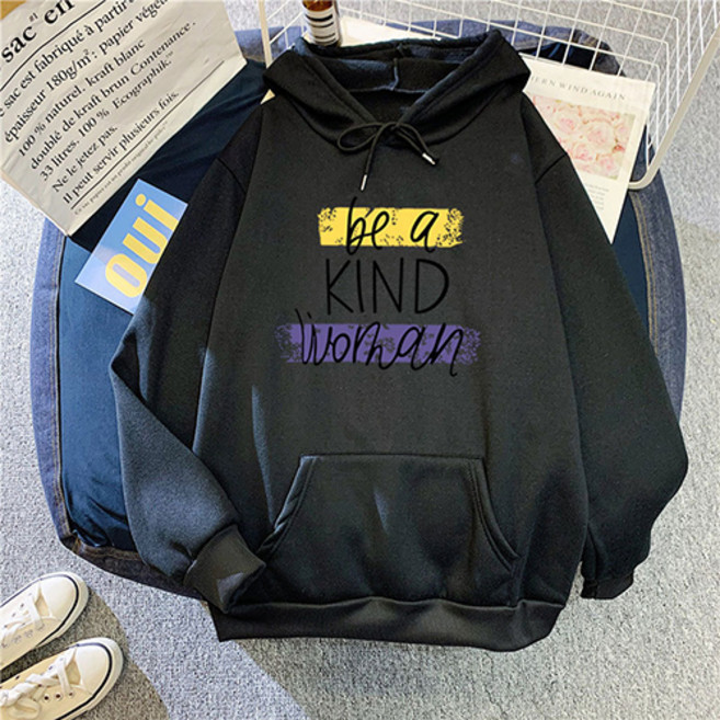 비 어 카인드 영어 레터링 임산부 후드티