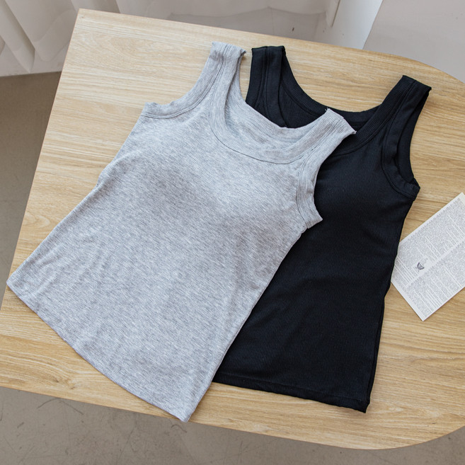 맬러뮤트 부드러운 뱀부 소프트리브 브라 탱크탑 2p