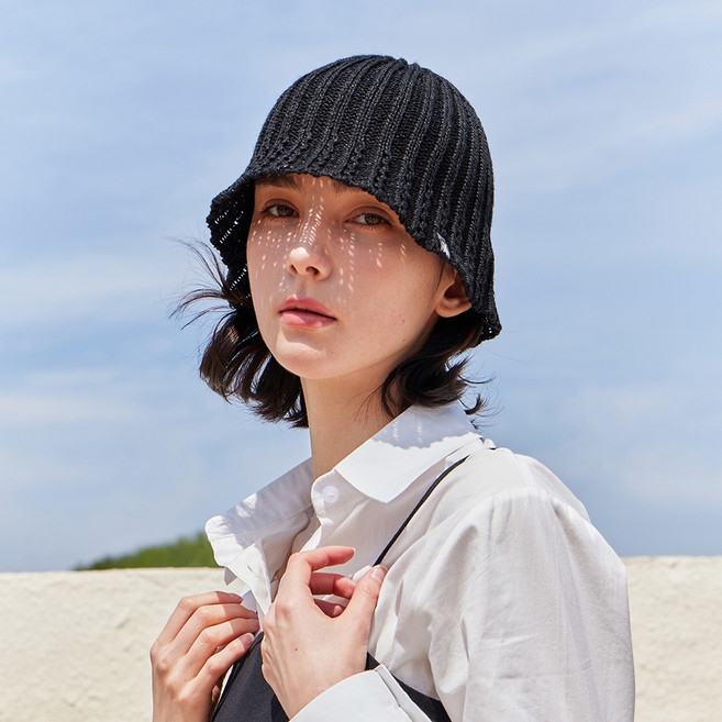 바잘 라벨 니트 튤립햇