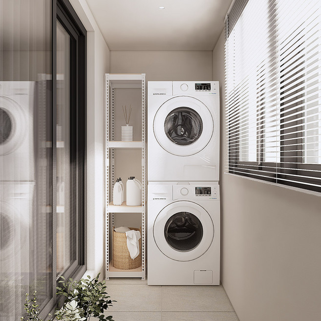 스피드랙 국내 제조 슬림형 무볼트 철제 틈새 선반, 화이트, 4단