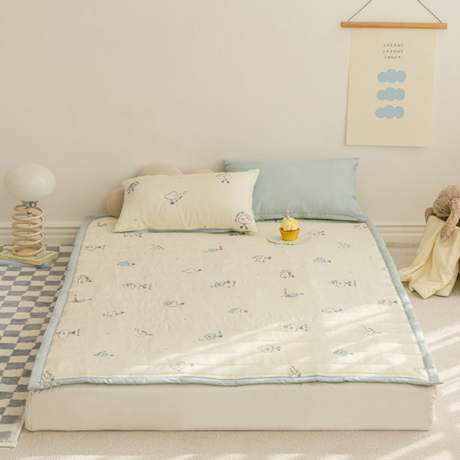 쉬즈홈 국내제조 인견 유아 패드, 크리미블루