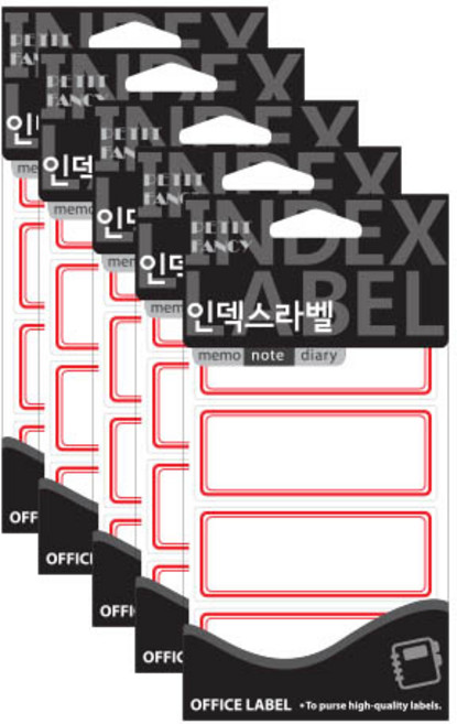 쁘띠팬시 인덱스라벨 견출지 20-217R, 빨강, 18개입, 5개