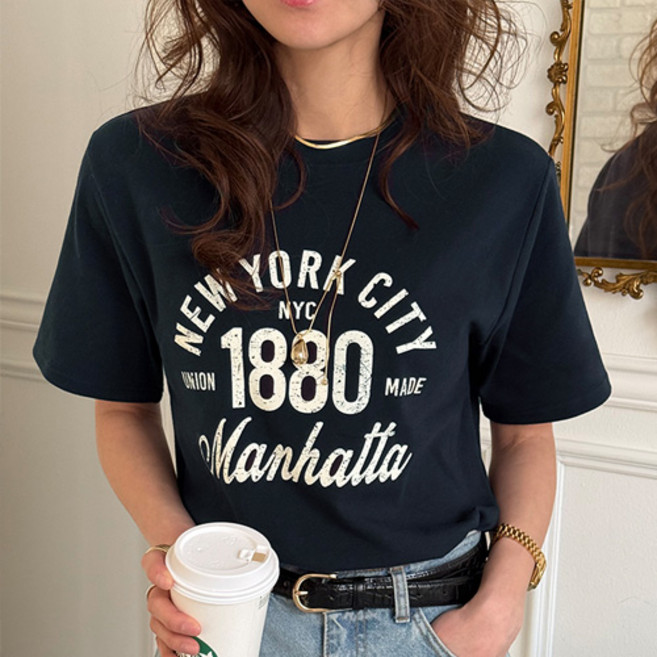 난닝구 여성용 킨피보 나염 반팔 티셔츠