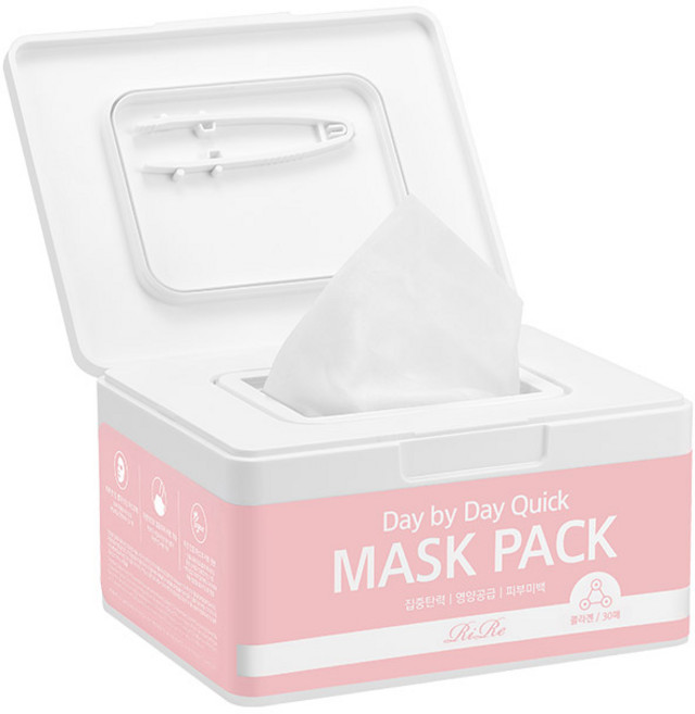 RiRe Day by Day Quick膠原蛋白面膜, 30片, 1盒