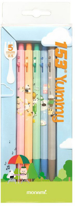 monAmi 153 Yummy 原子筆 5入組 0.5mm, 1組, 多色