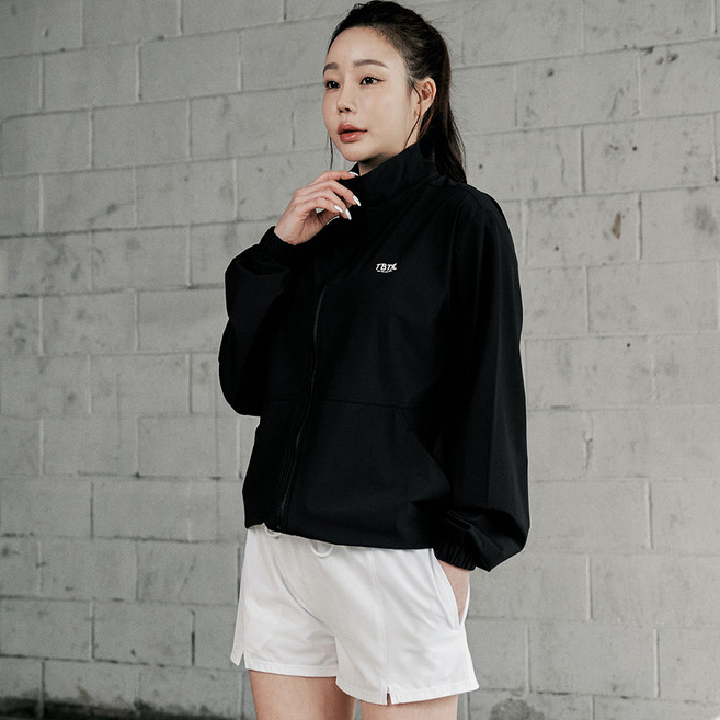 튜브트리 여성용 핏조절 스트링 하이넥 집업 멀티 바람막이 래쉬가드