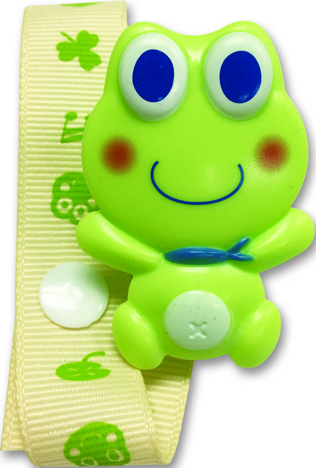 DOOBY 大眼蛙 立體卡通奶嘴帶, 1入, 青蛙