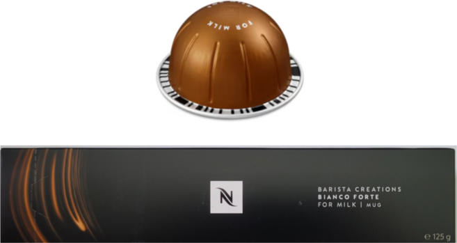NESPRESSO Vertuo Barista Creation 比安科佛特全脂牛奶咖啡, 12.5g, 1個, 10入