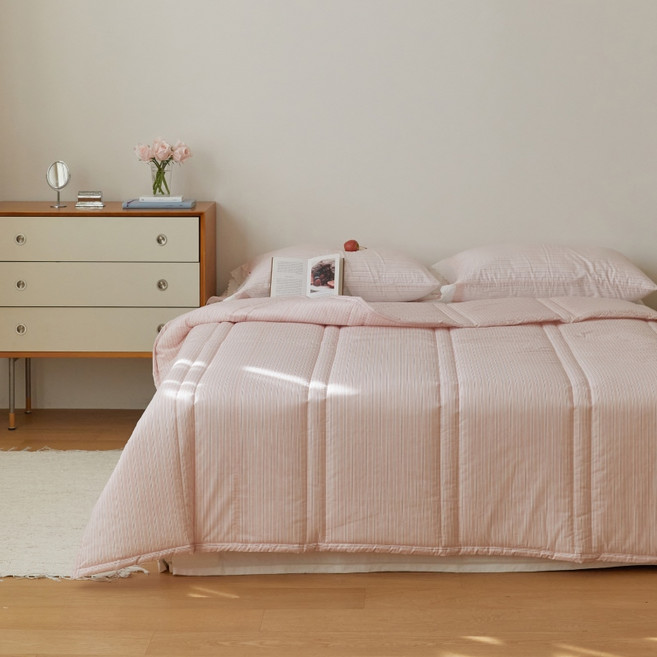 maatila Little Sleepy 60支紗純棉蕾絲四季被, 粉紅色連身裙