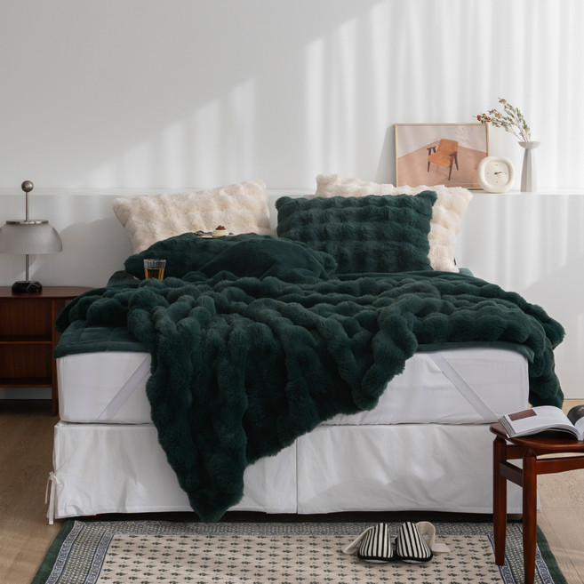 헬로우슬립 앙고라촉감 구름 밍크퍼 극세사 이불 겸 담요