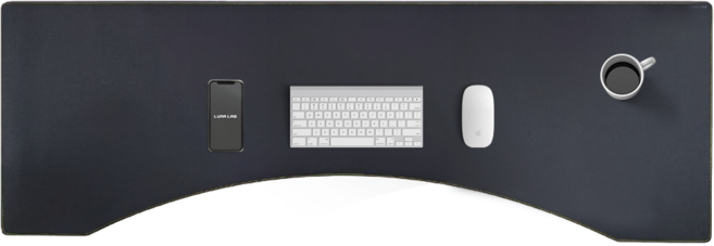 루나랩 마우스 패드 하프 커브형 1200, 블랙, 1개