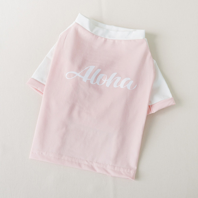 레드퍼피 반려동물 알로하 래쉬가드, 핑크, 1개