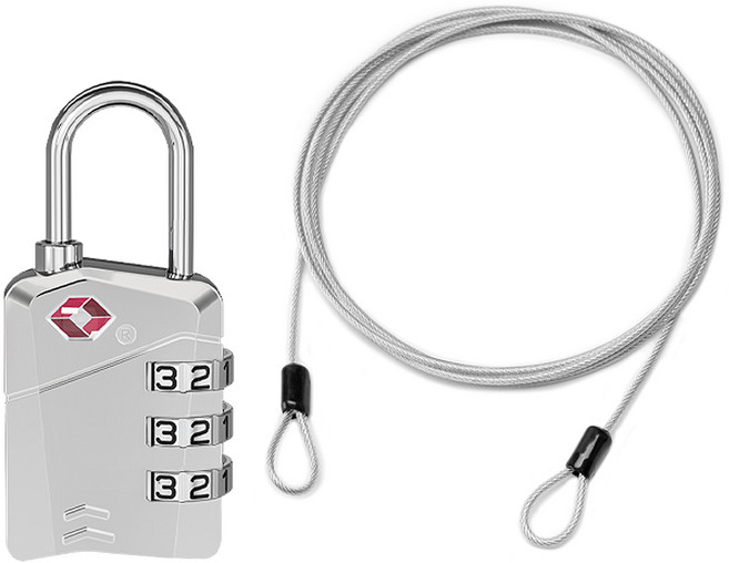 랑고 캐리어 잠금장치 TSA 자물쇠 + 와이어 세트