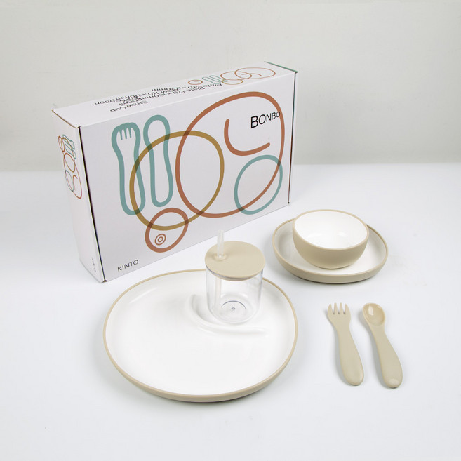 킨토 유아용 본보 식기 6종 세트, 아이보리, 1세트