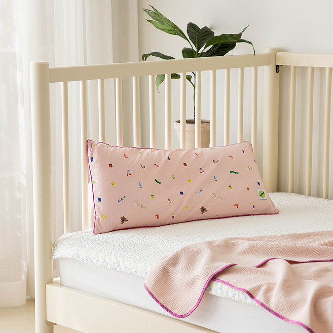 엘레나하임 아동용 리틀 라이머 길쭉 경추베개 세트, 핑크