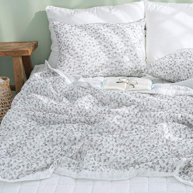 스코홈 눈꽃 냉감 시어서커 양겹이불커버 세트