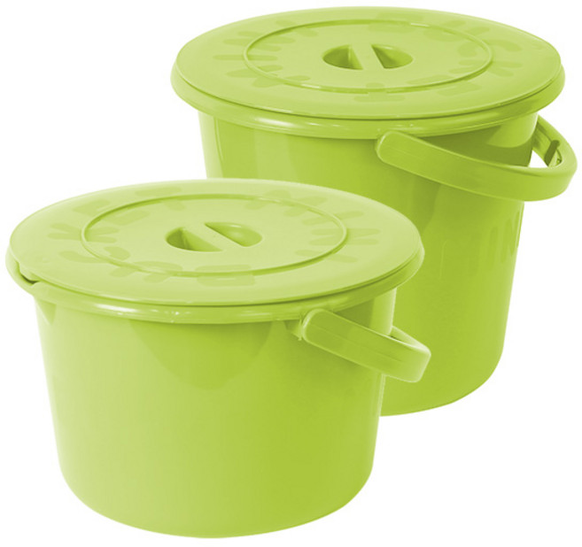 플라팜 미니버켓 세제통 다용도통 4L + 5L 세트, 그린, 1세트