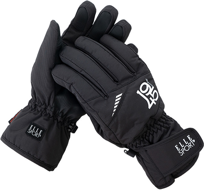 엘르 남성용 방한 스키 보드 장갑 E2303, 블랙, 1개
