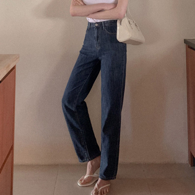 큐니걸스 여성용 와이드 데님 노컷팬츠 숏 버전