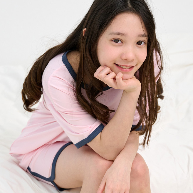 메종마밤 쿨 링거 5부 학생 잠옷 상하의 세트