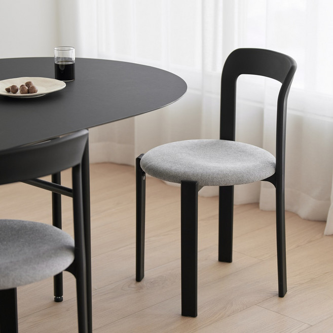 메종드꼼마 피노 체어 쿠션시트타입, 쿠션 블랙, 2개