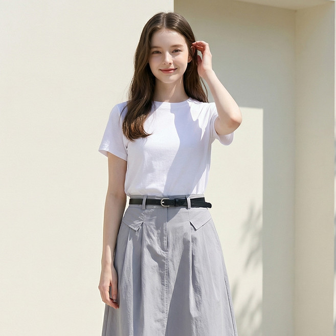 부루앤쥬디 여성용 G 에센셜 레이온 찰랑 반팔 티셔츠 BOSETSE02A