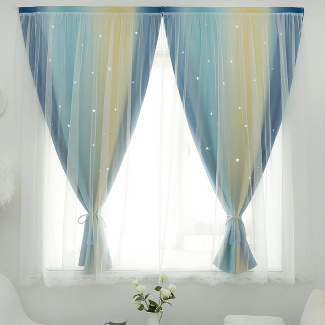 카이라 레이스 찍찍이 암막 커튼 M02