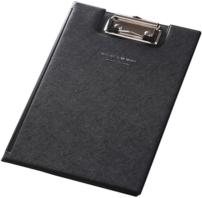 동아피엠에스 가죽 커버 클립보드 A4, 블랙, 1개