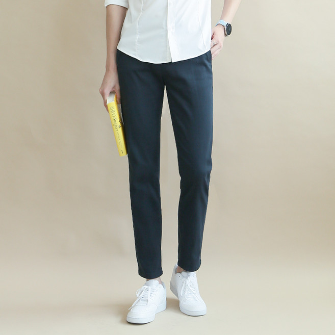 블루포스 남성용 웬스닝 히든 밴딩 면 긴바지