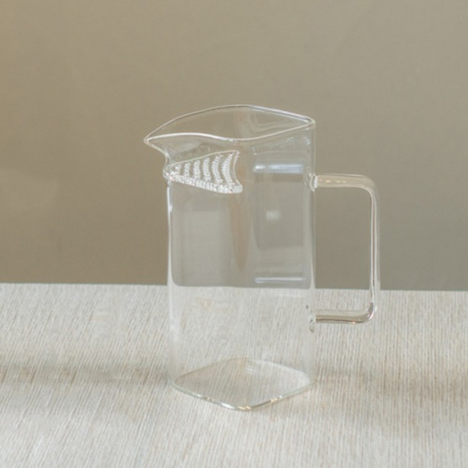 오후반차 초승달 거름망 공도배 내열 유리 미니 티포트, 1개, 300ml, 투명